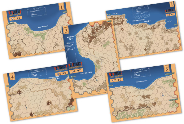 ■シミュレーションゲーム専門誌■【Command Magazine(コマンドマガジン) 】『北アフリカ戦線』マップ（A4サイズ2枚：両面使用、A3サイズ1枚：片面使用）